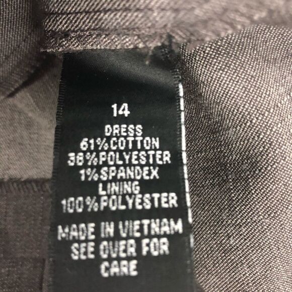 AGB Brown Woven Pleated Neckline Dress size 14 - Picture 5 of 5